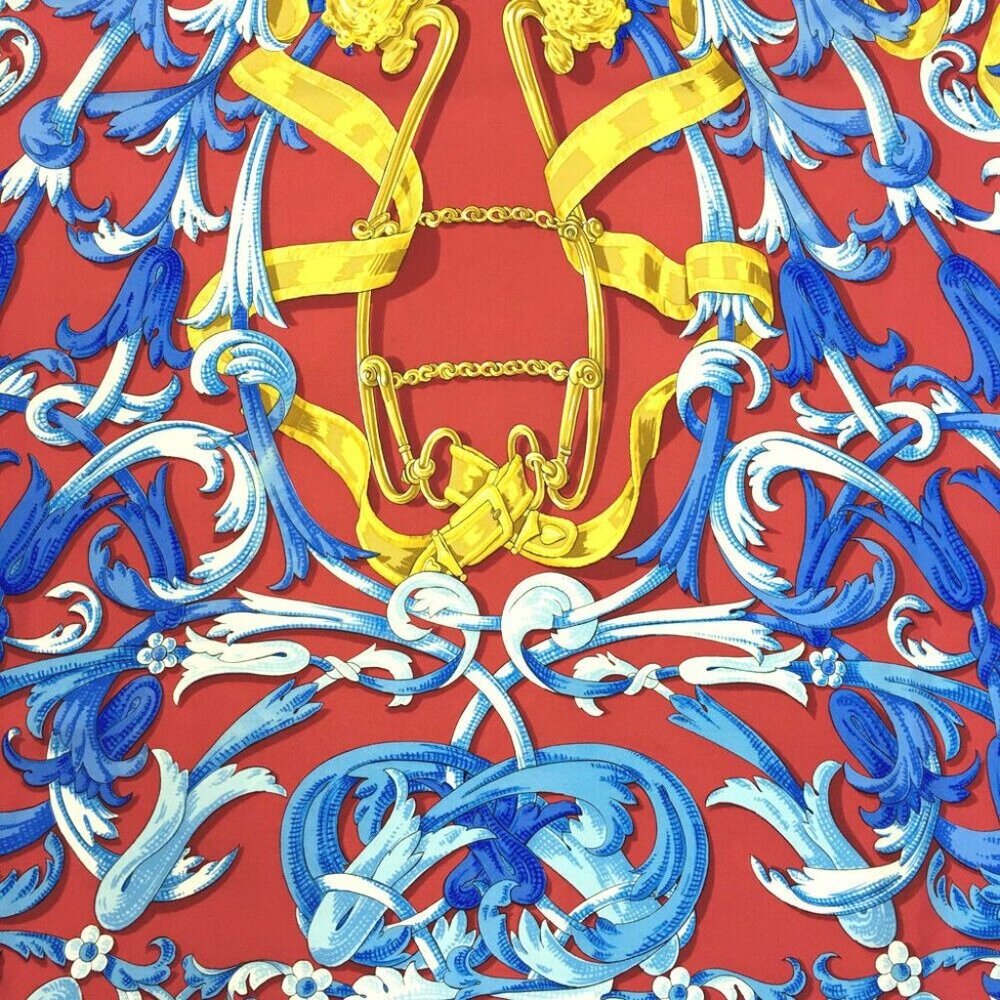 045182P (S2) Hermes Scarf Le Mors A La Conetable Carre 90 Multicolor Silk 100% - Picture 6 of 9